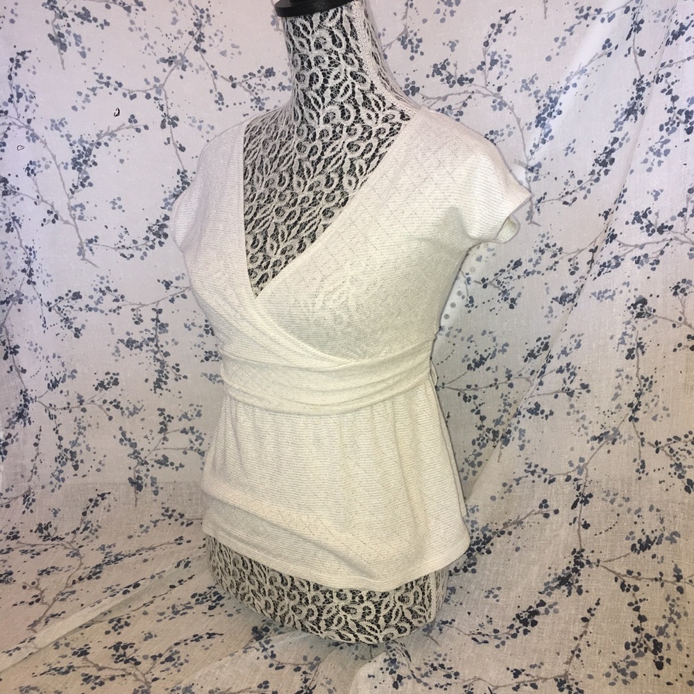 Express Peplum Tie Waist Short Sleeve Top